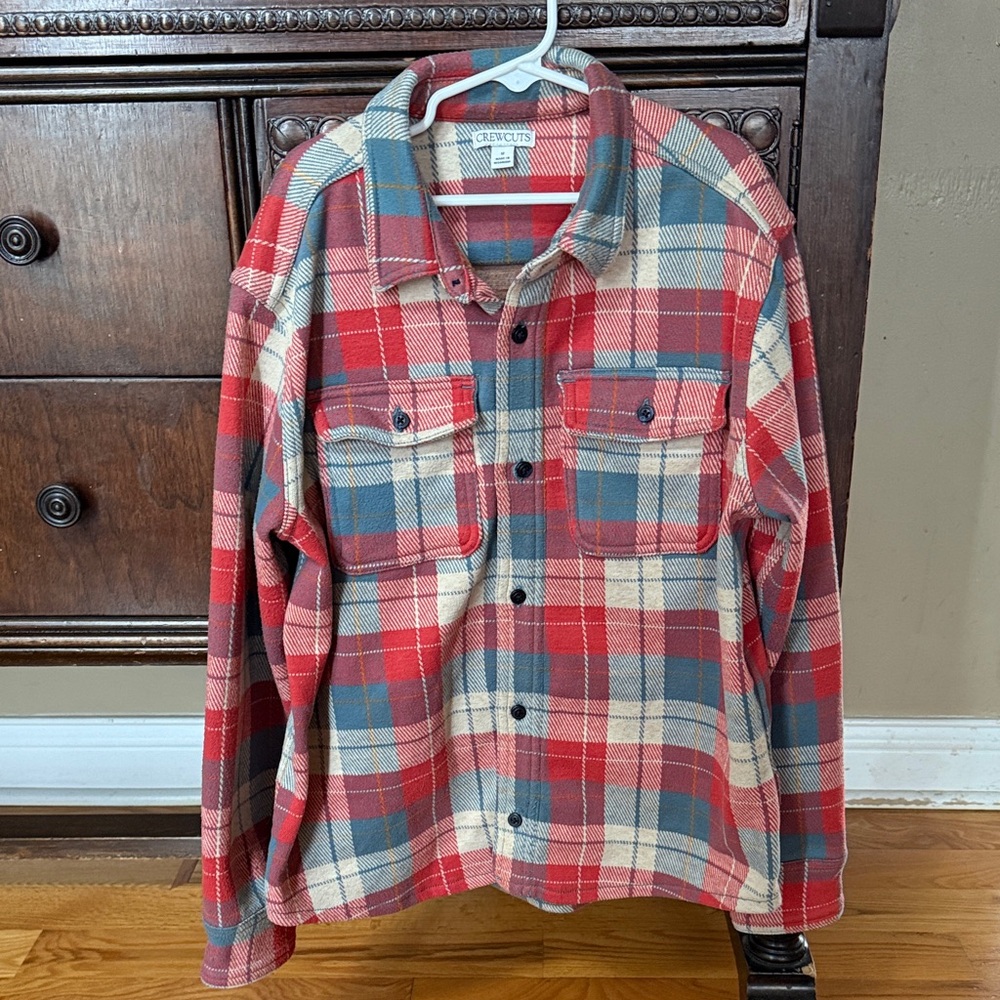 Crewcuts Plaid Button-Up Shirt Seaboard knit Boys 12